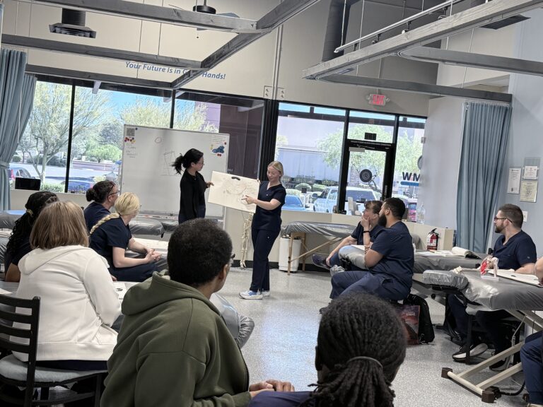 medical massage students preparing for mblex